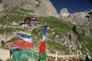 L'arrivo al rifugio Roda di Vael